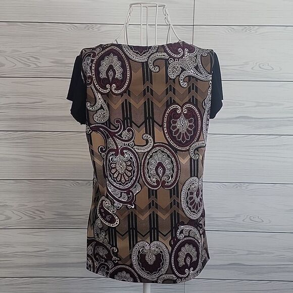 Perseption Concept short sleeved casual top - multicolored Women's Size L - Picture 6 of 10